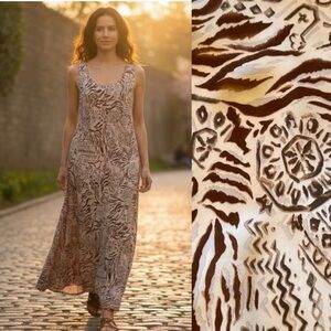 African Tribal Print Sleeveless Maxi Dress Size 12